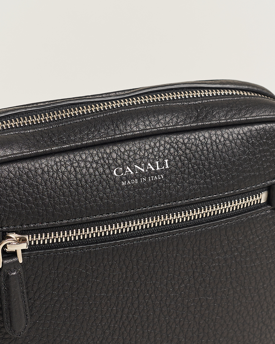 Herren | Taschen | Canali | Grain Leather Shoulder Bag Black
