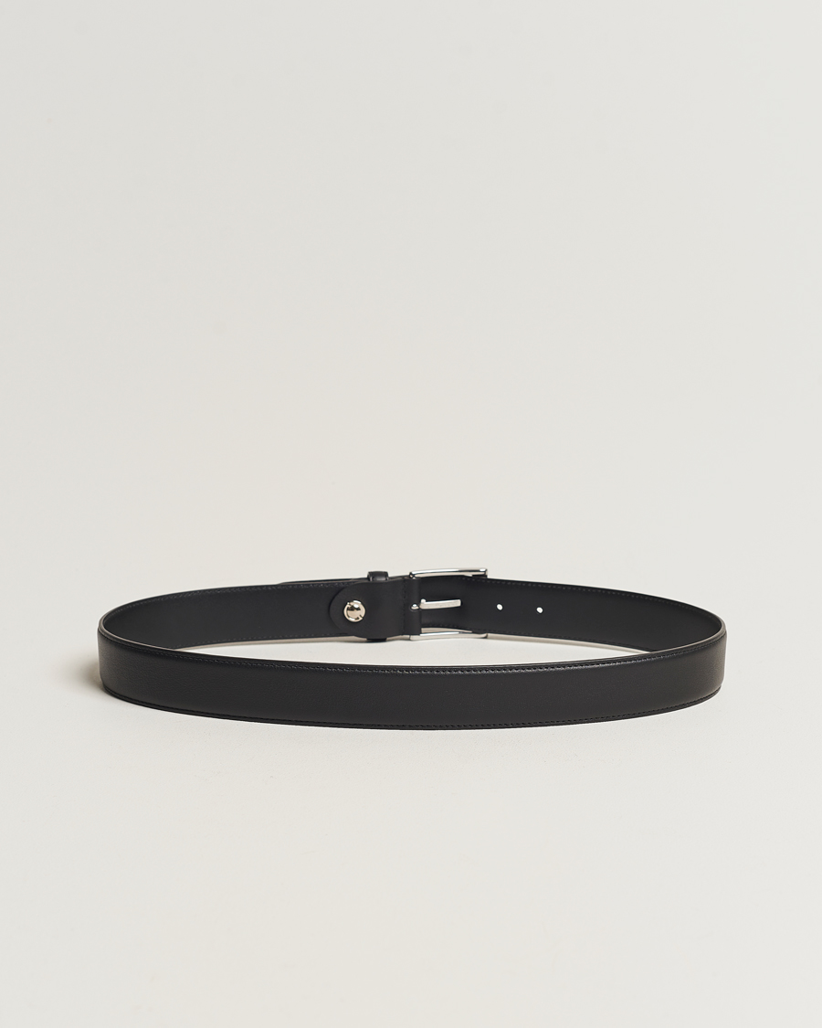 Herr | Italian Department | Canali | Leather Belt Black Calf