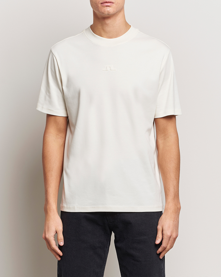 Herren |  | J.Lindeberg | Adnan Logo Mock Neck T-Shirt Cloud White