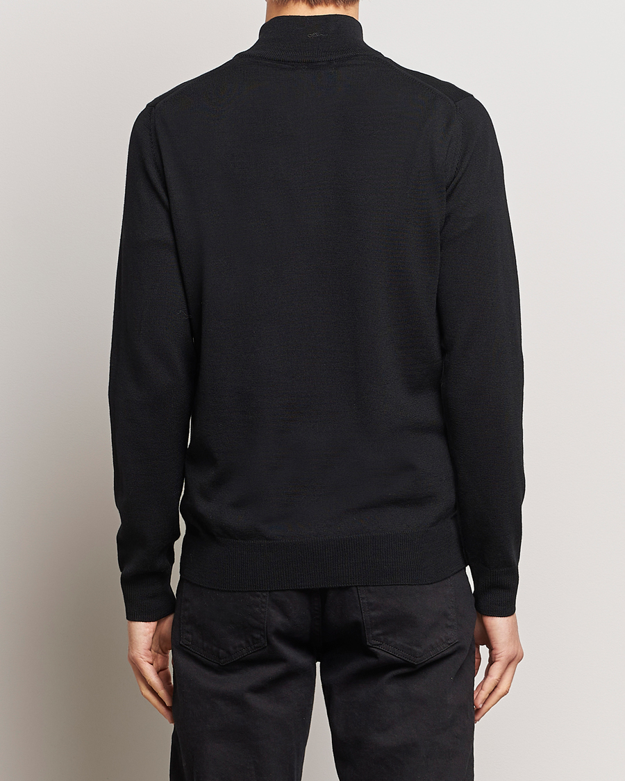 Herren | Pullover | J.Lindeberg | Kiyan Quarter Zip Wool Sweater Black