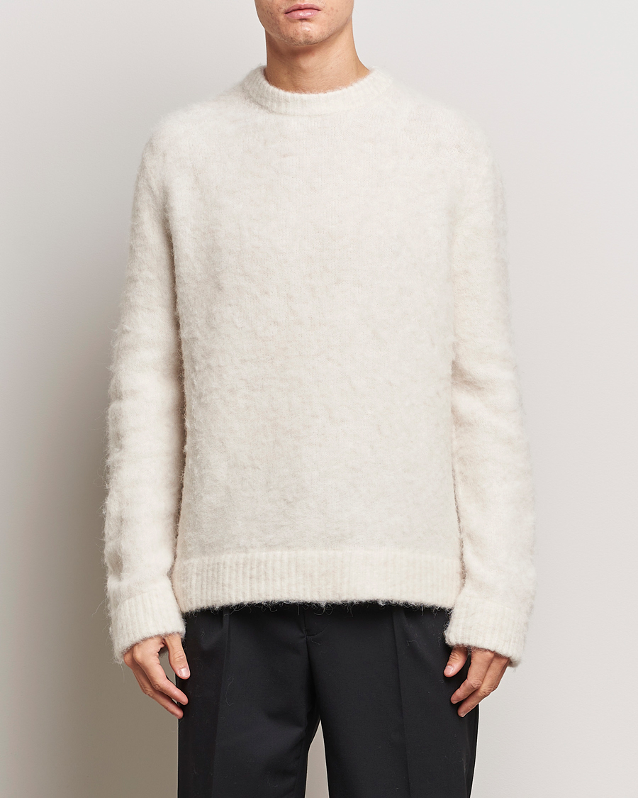 Herren |  | J.Lindeberg | Harold Hairy Knit Crew Cloud White