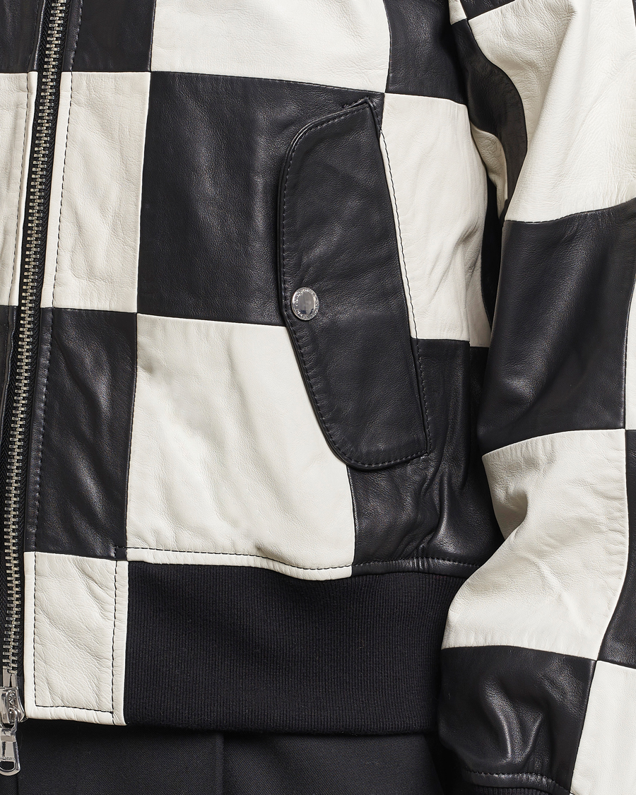 Herren | Jacken | J.Lindeberg | Milan Patchwork Leather Jacket Black