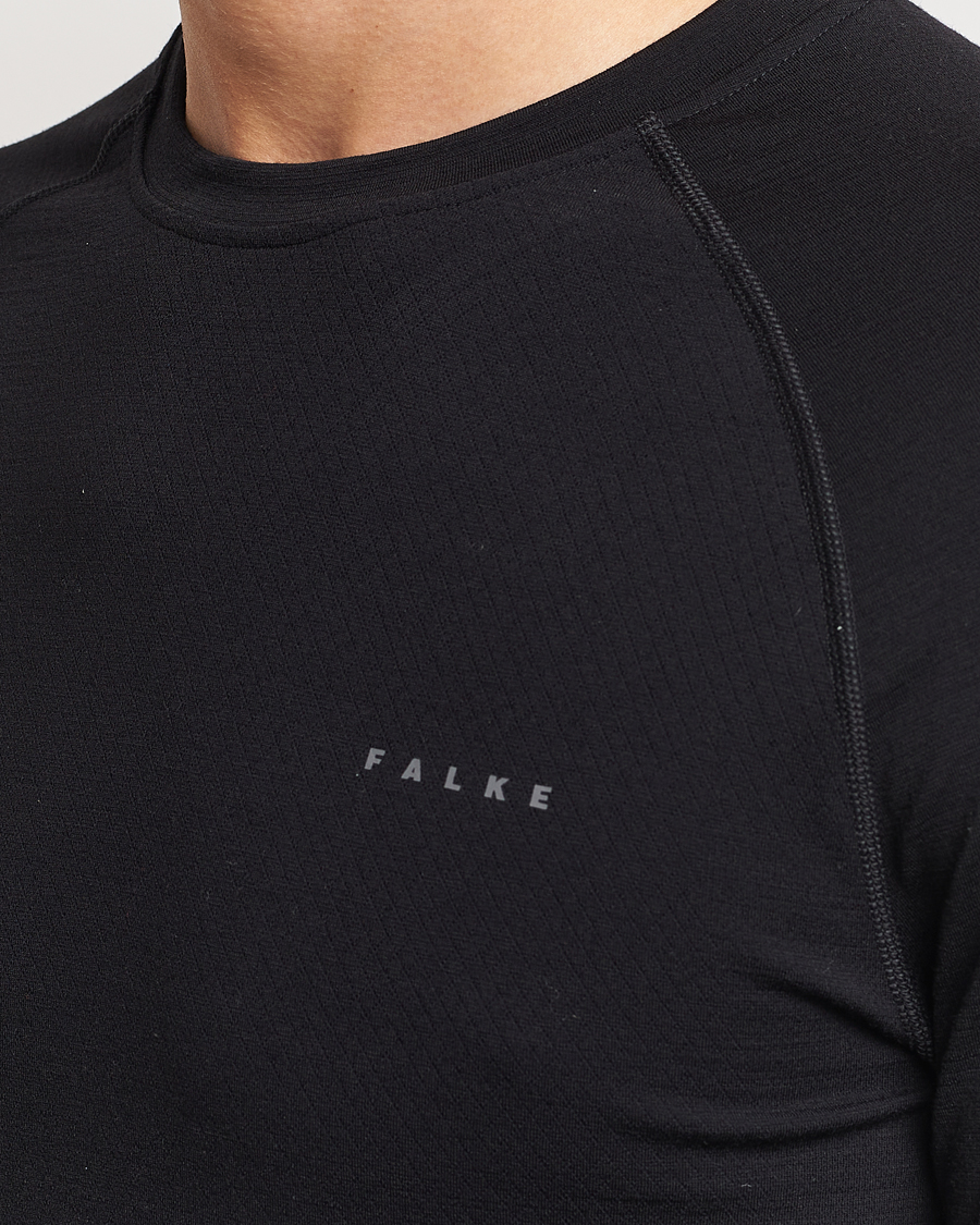 Herren | T-Shirts | Falke Sport | Long Sleeve Wool Tech Light Shirt Black
