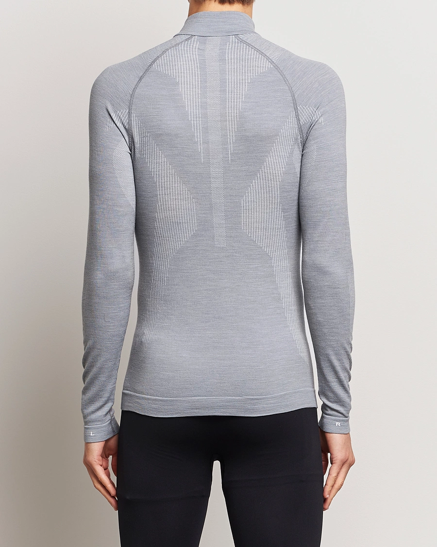 Herren |  | Falke Sport | Falke Long Sleeve Wool Tech half Zip Shirt Grey Heather