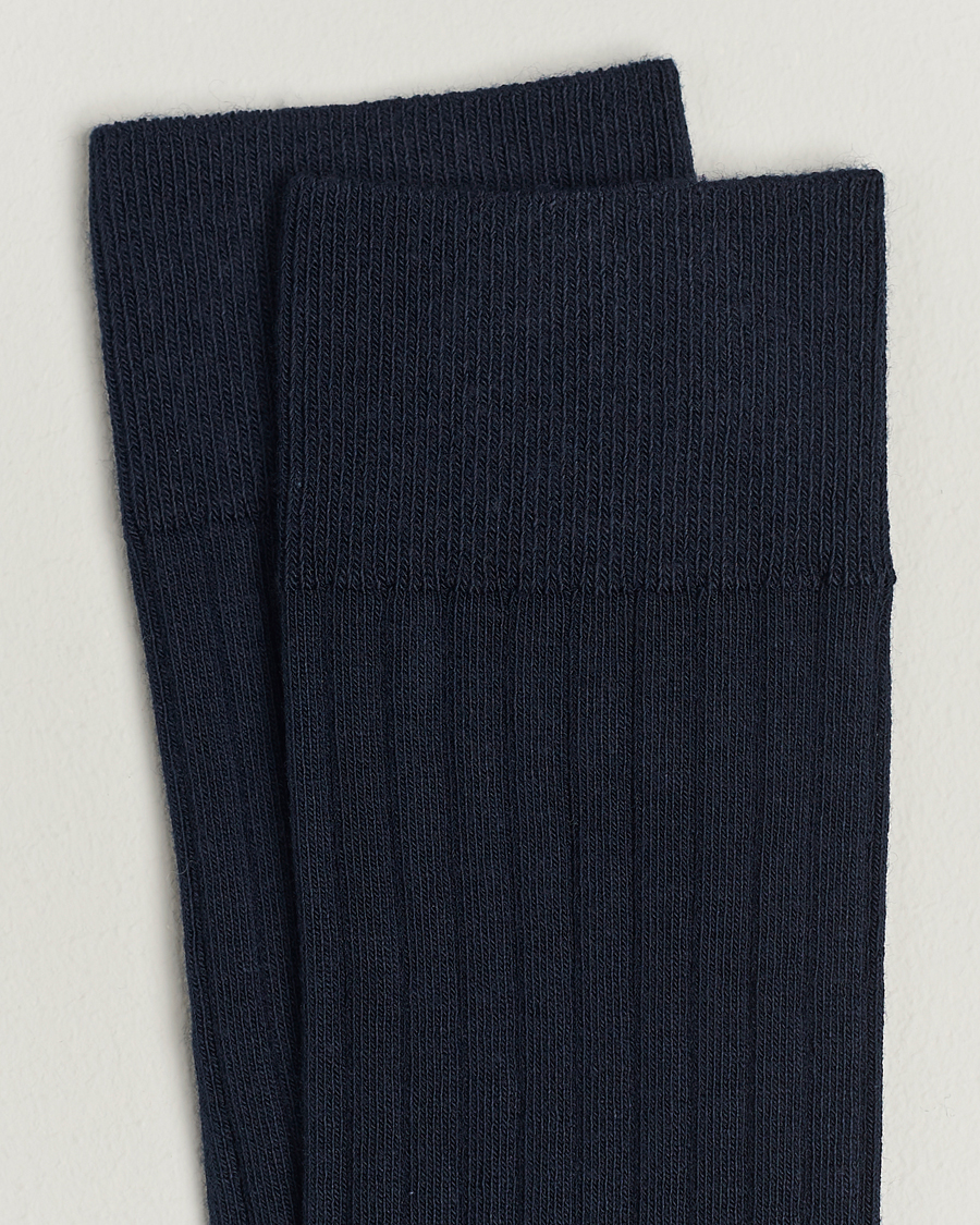 Herren |  | A Day's March | Ribbed Cotton Socks Navy