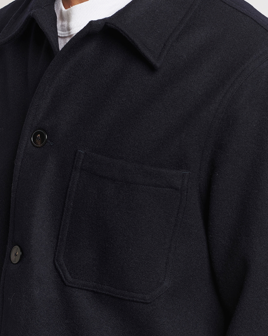 Herren | Hemden | A Day's March | Original Wool Overshirt Navy