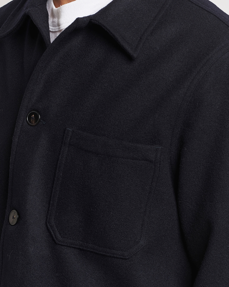 Herren | Jacken | A Day's March | Wool Overshirt Navy