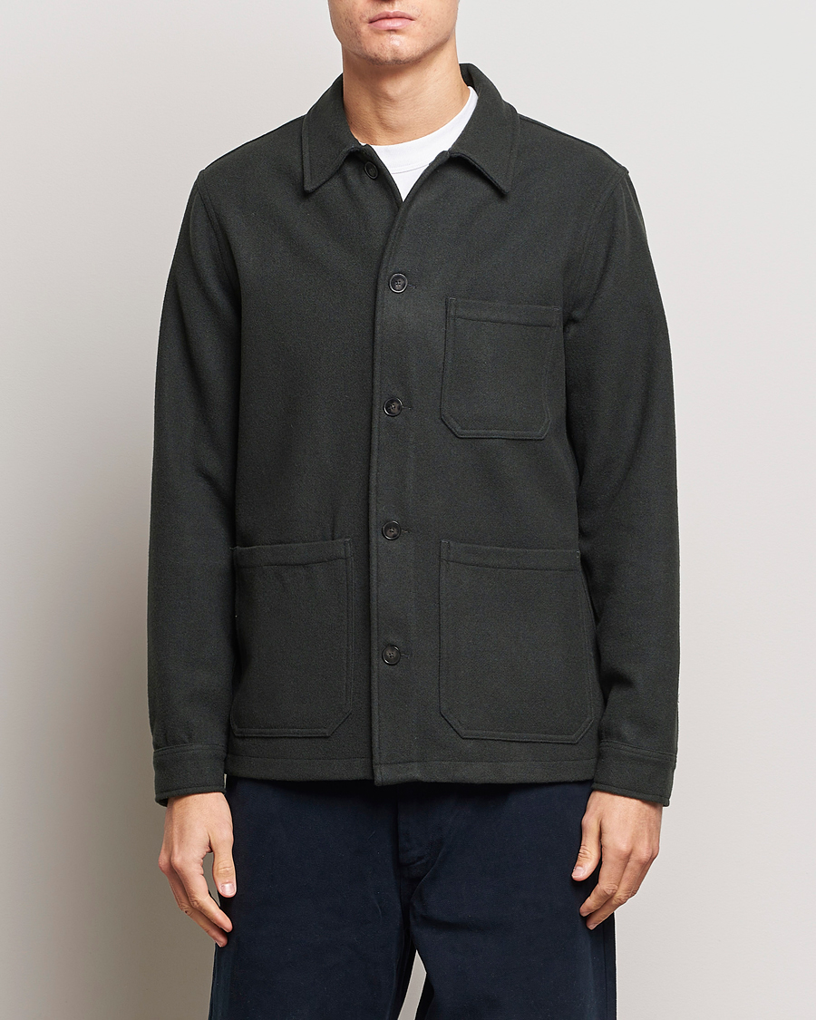 Herren | Hemden | A Day's March | Original Wool Overshirt Seaweed