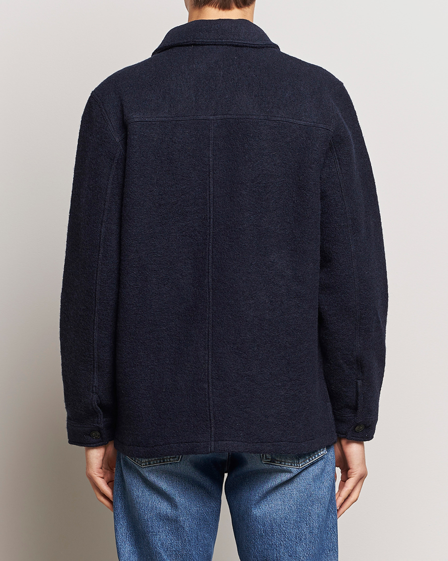 Herren | Hemden | A Day's March | Chaumont Heavy Wool Overshirt Navy