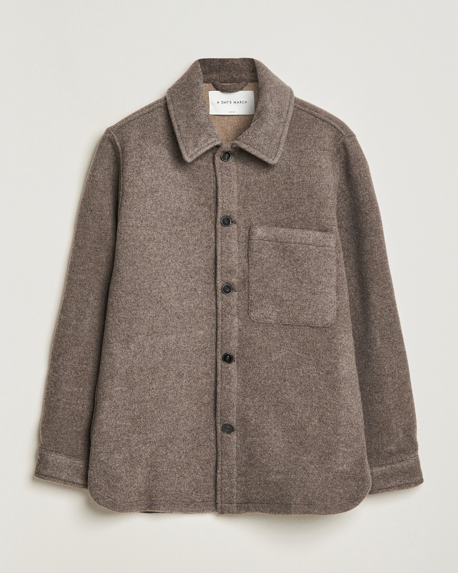 Herren |  | A Day's March | Epernay Wool Overshirt Taupe
