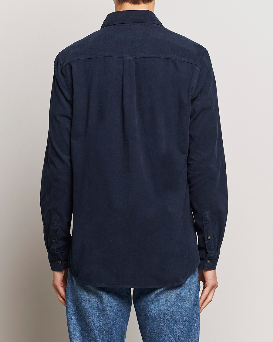 Herren | Hemden | A Day's March | Daintree Baby Cord Shirt Navy