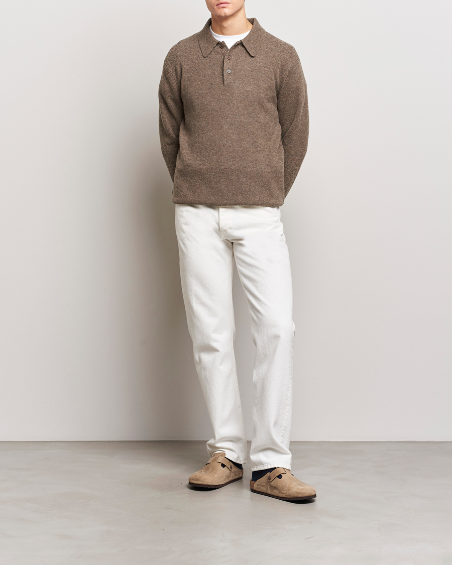 Herren | Pullover | A Day's March | Avoch Lambswool Polo Taupe