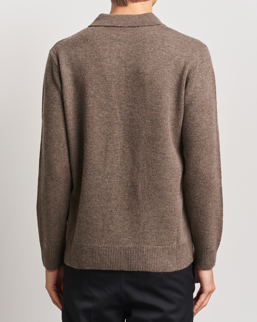 Herren | Pullover | A Day's March | Avoch Lambswool Polo Dark Taupe
