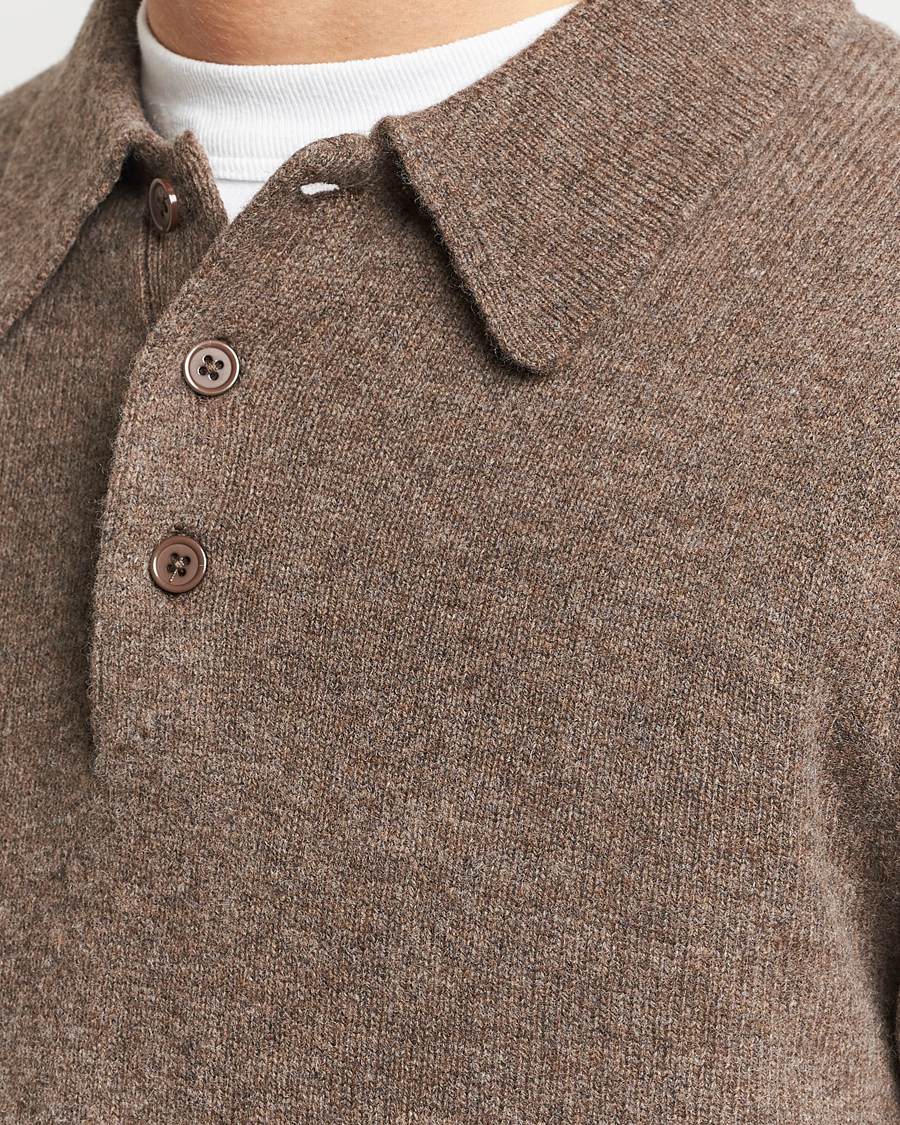 Herren | Pullover | A Day's March | Avoch Lambswool Polo Taupe