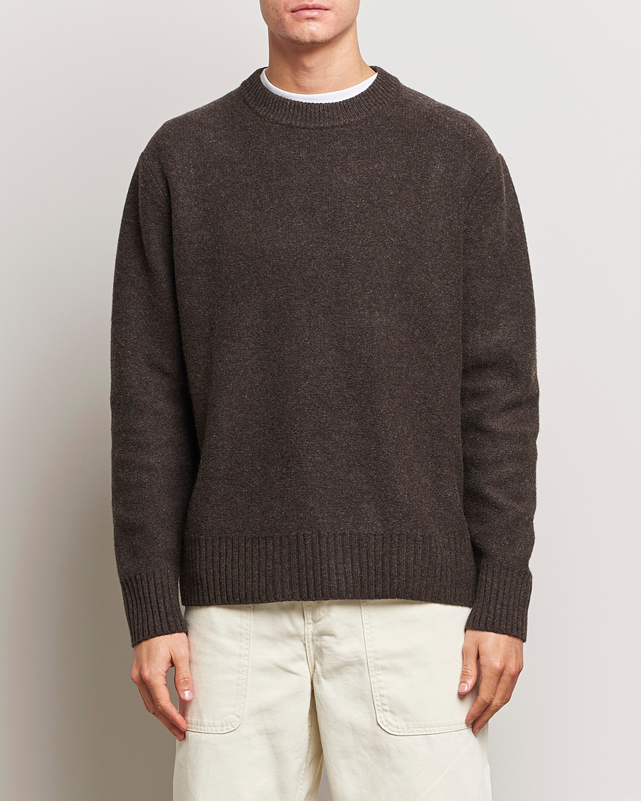 Herren | Pullover | A Day's March | Tietar Boiled Merino Sweater Java Brown