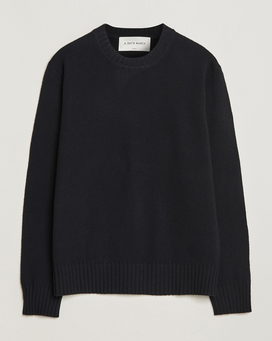 Herren | Pullover | A Day's March | Marlow Lambswool Crew Black