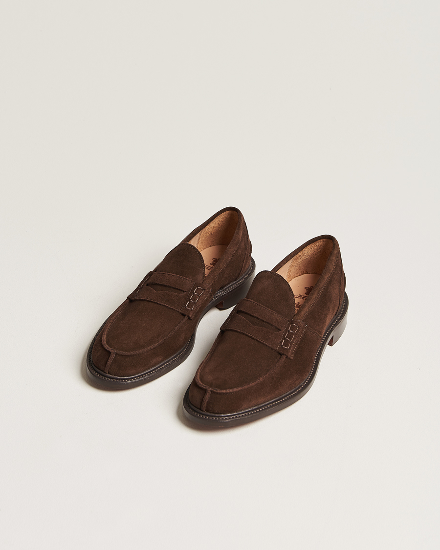 Men | Tricker's | Tricker's | James Penny Loafers Chocolate Suede