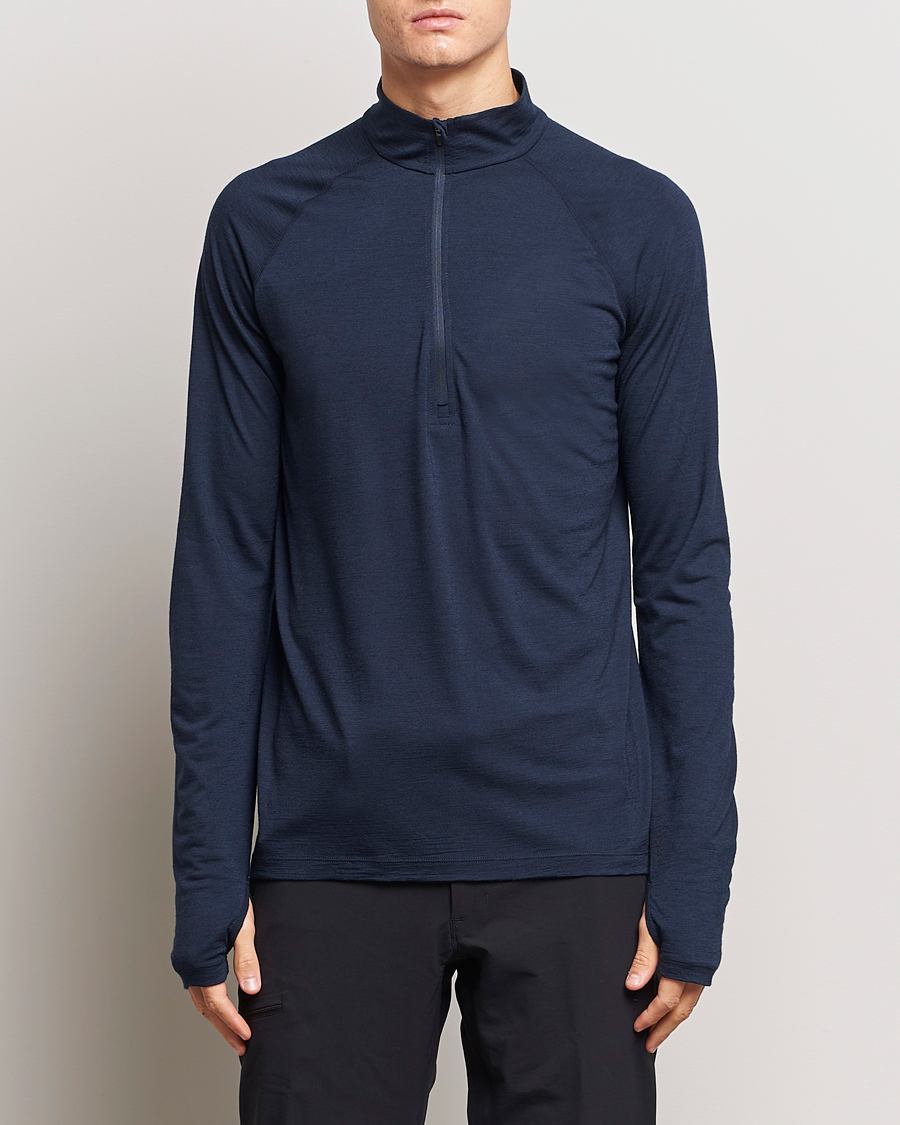 Herren | Pullover | Houdini | Desoli Merino Light Half Zip Blue Illusion