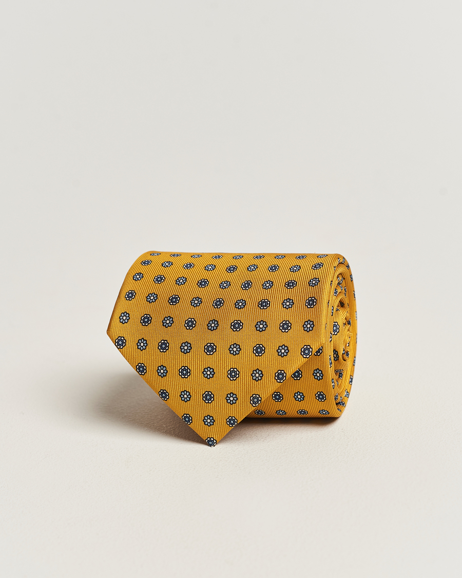 Herren |  | E. Marinella | 3-Fold Printed Silk Tie Yellow