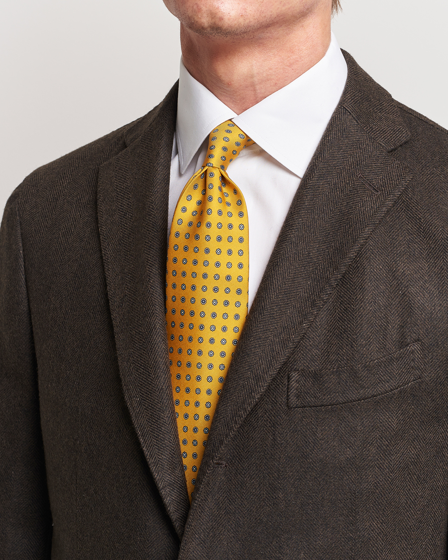 Herren | | E. Marinella | 3-Fold Printed Silk Tie Yellow
