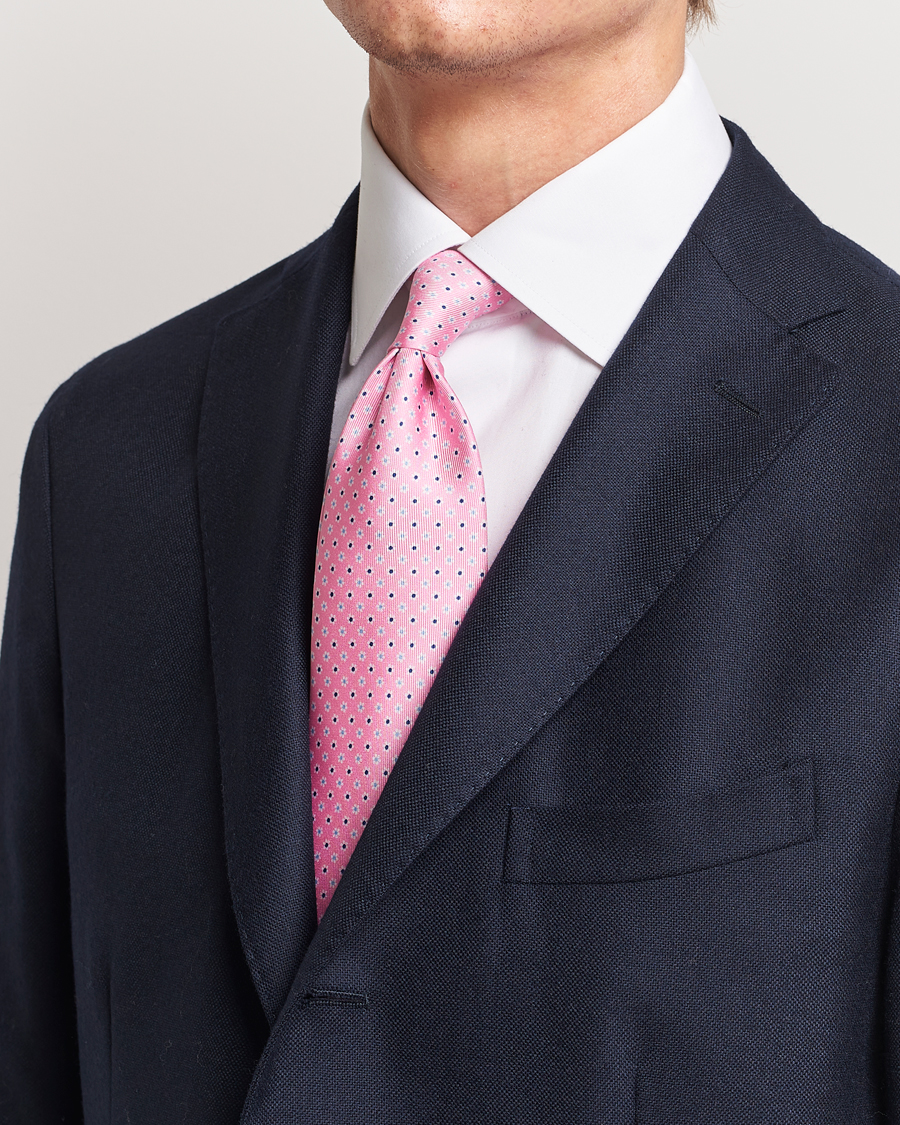 Herren | | E. Marinella | 3-Fold Printed Silk Tie Pink