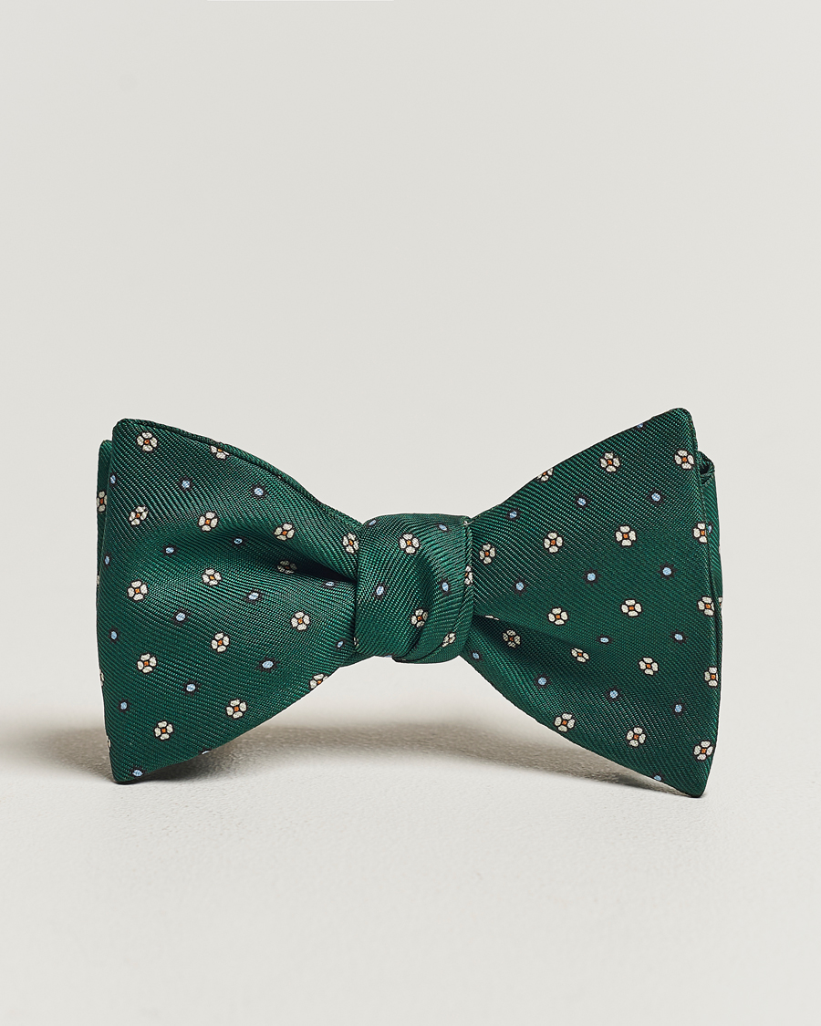 Herren | E. Marinella Silk Bow Tie Dark Green | E. Marinella | Silk Bow Tie Dark Green