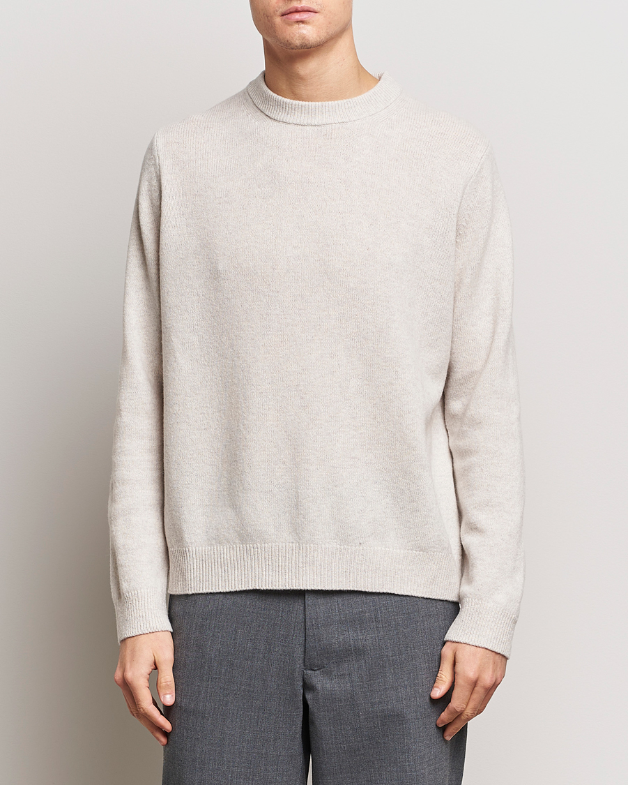 Herren |  | Samsøe & Samsøe | Isak Merino Knitted Sweater Silver Lining