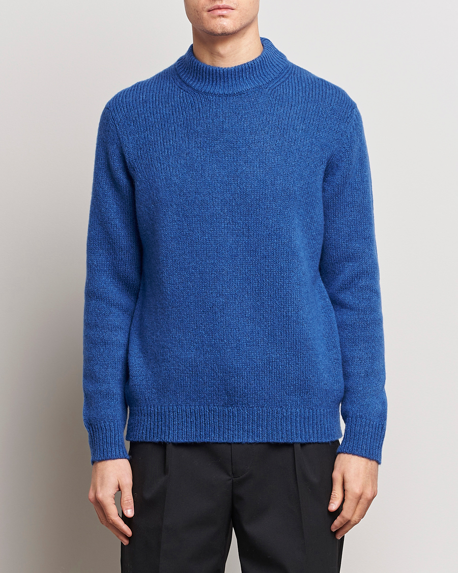 Herren | NN07 | NN07 | Nick Mock Neck Sweater Blue