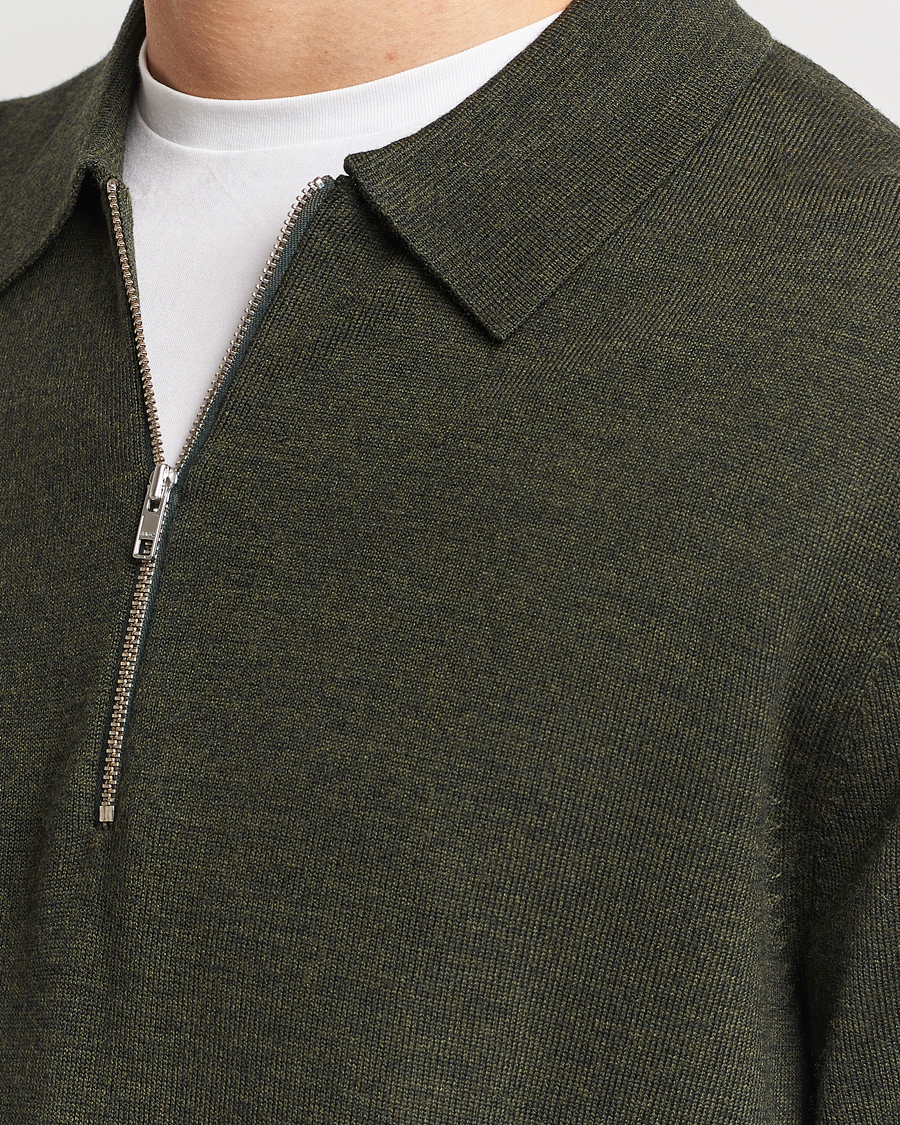 Herren | Pullover | NN07 | Sergio Half-Zip Polo Dark Green