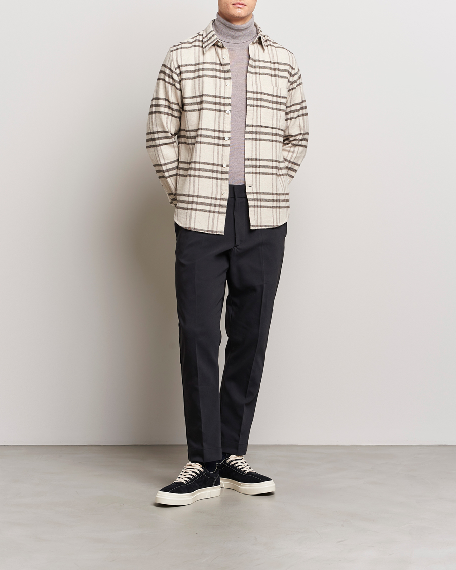 Herren | Hemden | NN07 | Arne Checked Cotton Shirt Creme