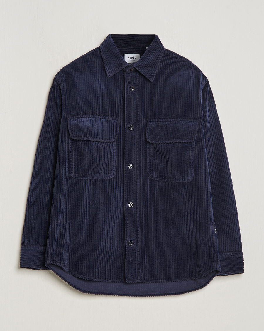 Herren | Hemden | NN07 | Folmer Corduroy Shirt Navy Blue