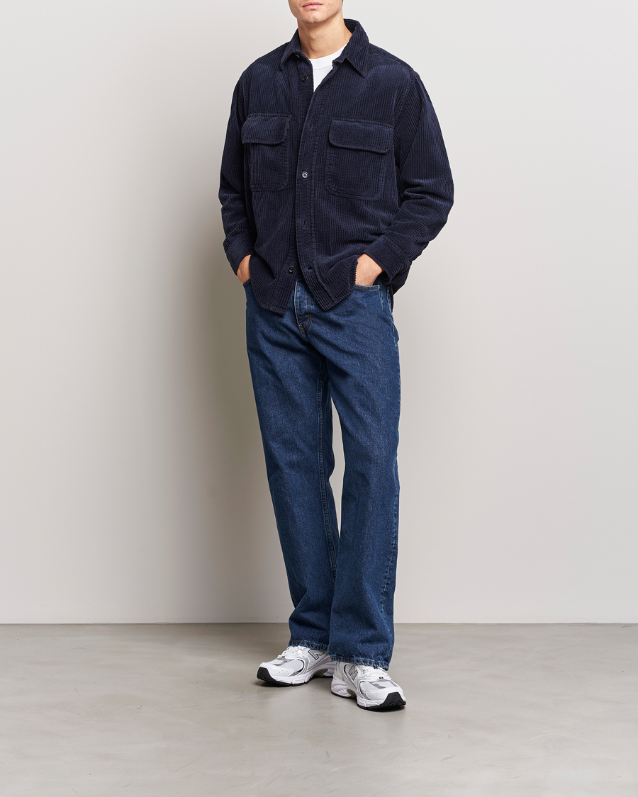 Herren | Hemden | NN07 | Folmer Corduroy Shirt Navy Blue