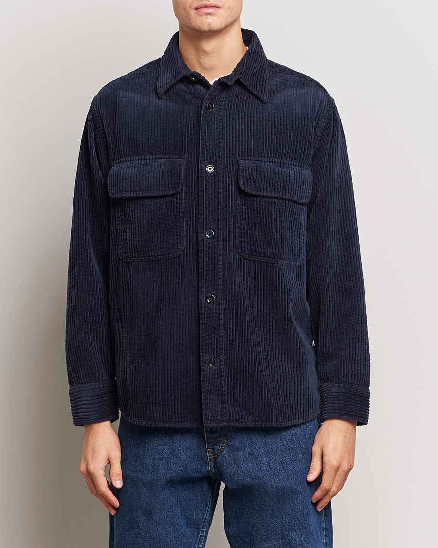 Herren | An overshirt occasion | NN07 | Folmer Corduroy Shirt Navy Blue