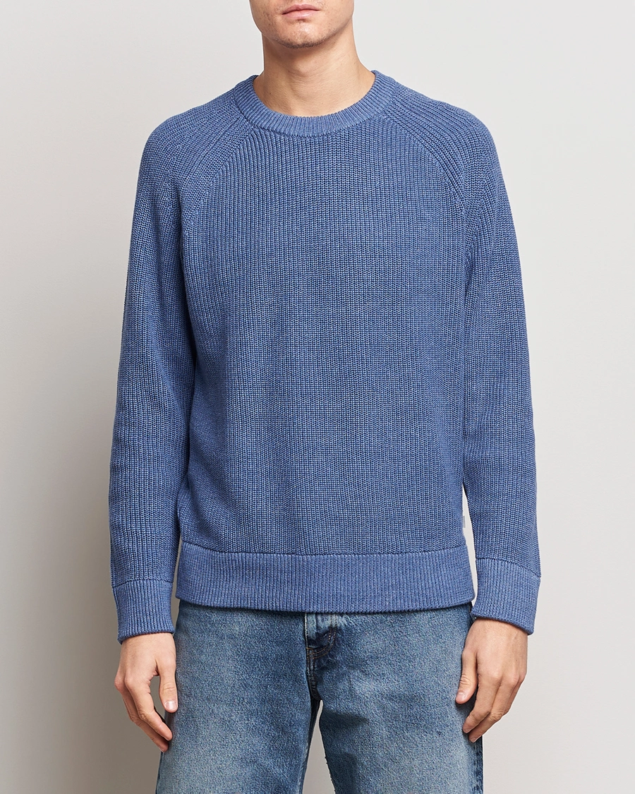 Herren | Strickpullover | NN07 | Jacobo Cotton Crewneck Sweater Gray Blue