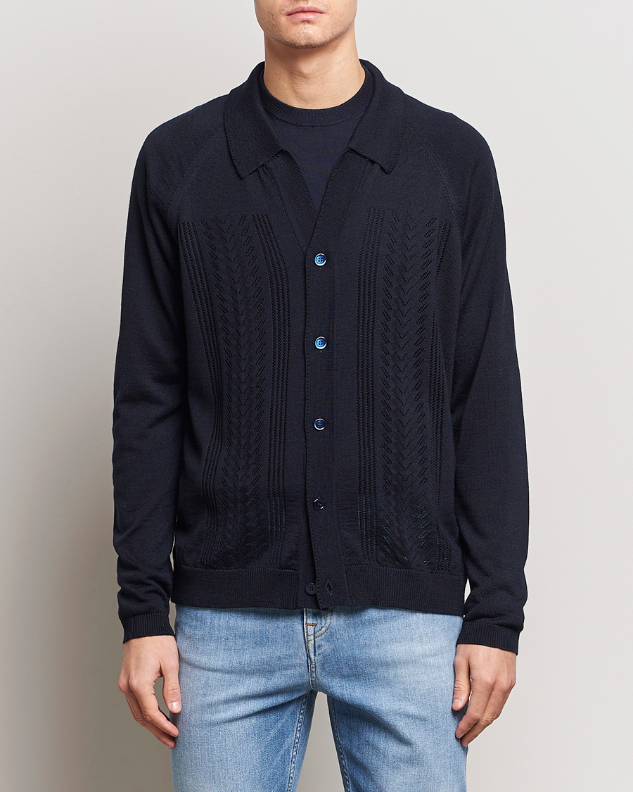 Herren | Business & Beyond | NN07 | Bjarki Wool Cardigan Navy Blue