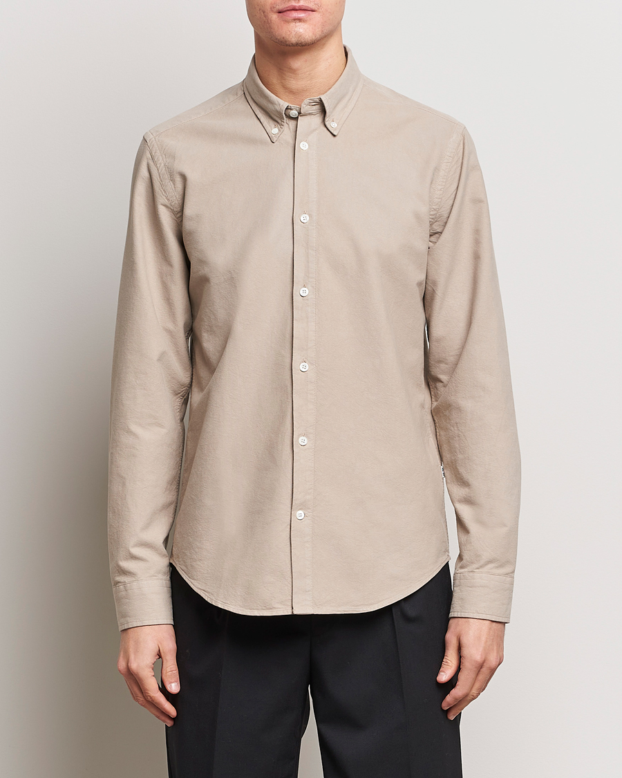 Herren | Freizeithemden | NN07 | Arne Button Down Oxford Shirt Khaki Sand