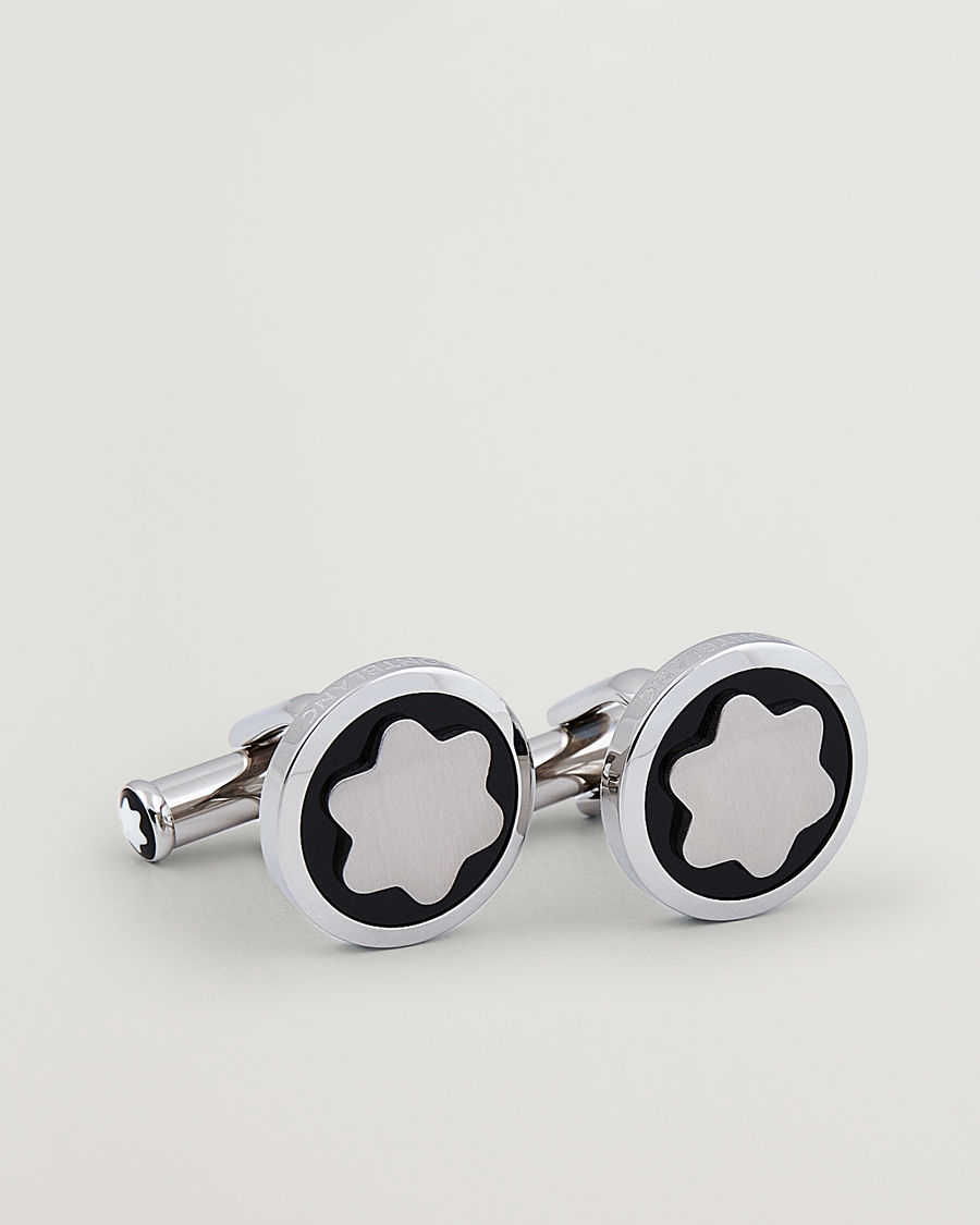 Herren | Montblanc Cufflinks Steel Snowcap Onyx | Montblanc | Cufflinks Steel Snowcap Onyx