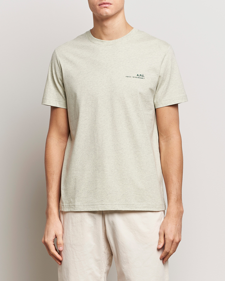 Herren | A.P.C. | A.P.C. | Item T-Shirt Vert Pale Chine