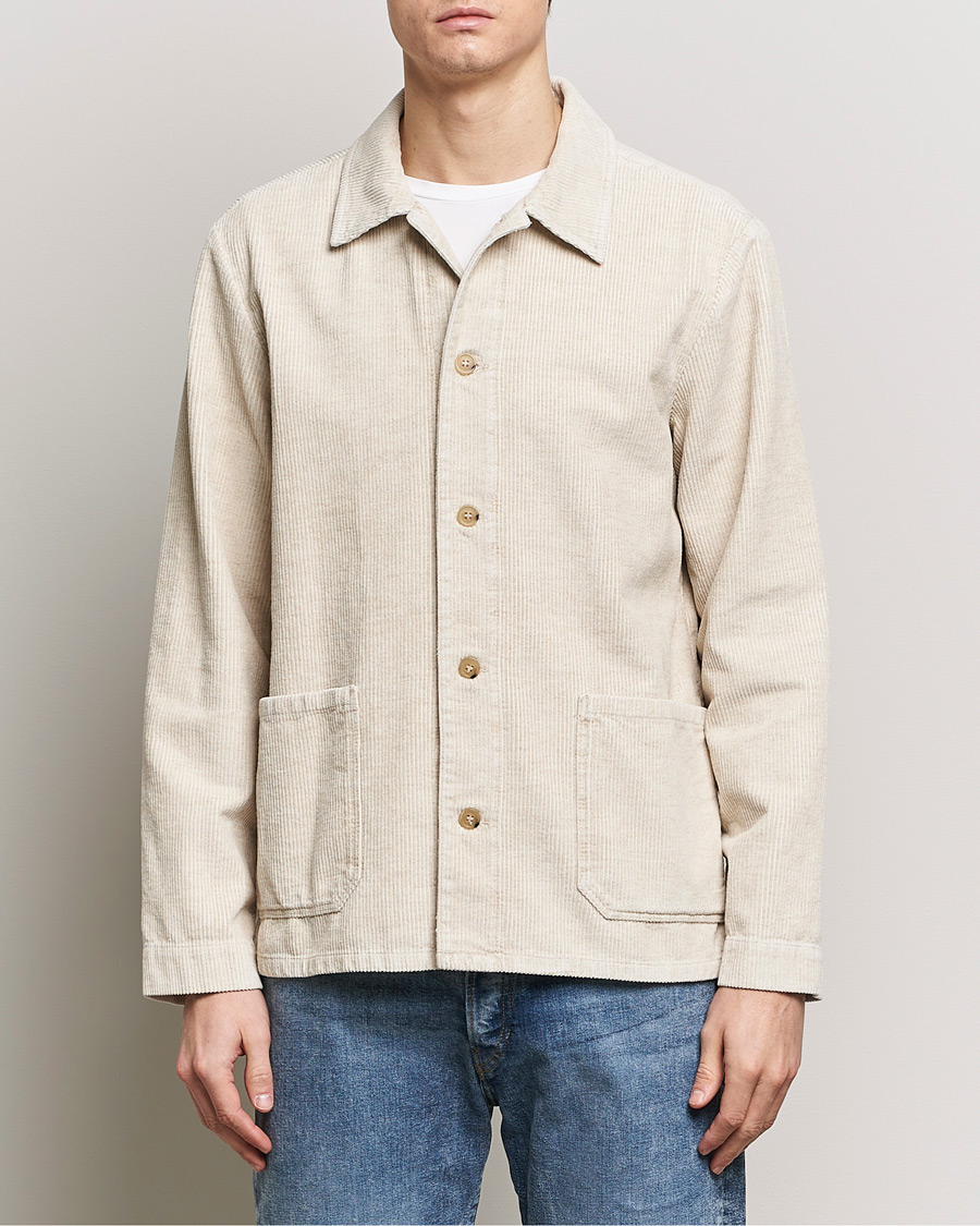 Herren | A.P.C. | A.P.C. | Kerlouan Cotton/Linen Corduroy Shirt Jacket Ecru