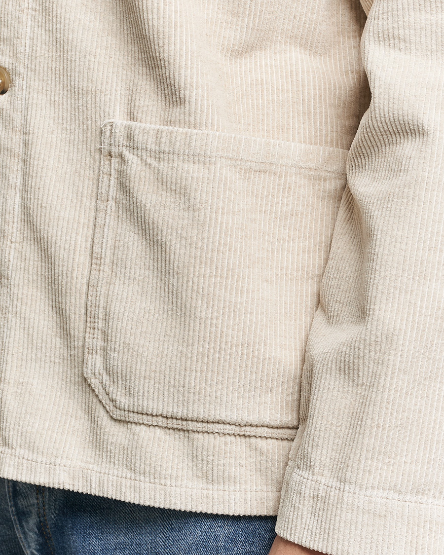 Herren | Jacken | A.P.C. | Kerlouan Cotton/Linen Corduroy Shirt Jacket Ecru