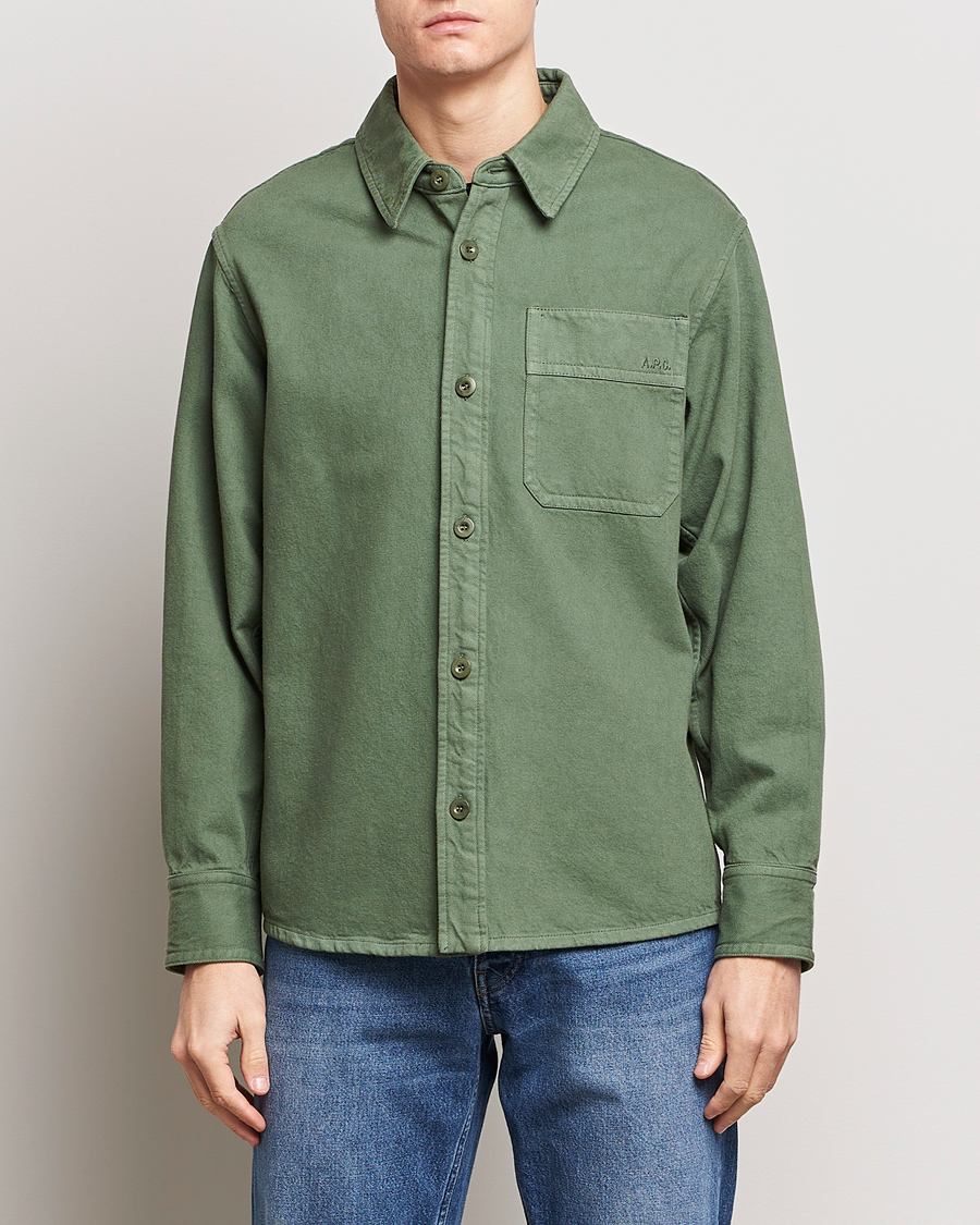 Herren | | A.P.C. | Basile Denim Overshirt Dark Green