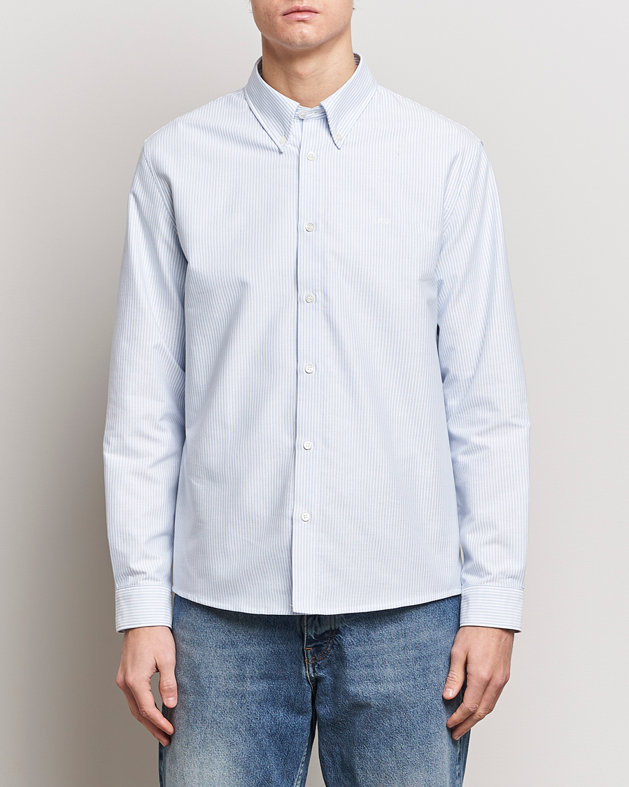 Herren | Contemporary Creators | A.P.C. | Greg Striped Oxford Shirt Blue/White