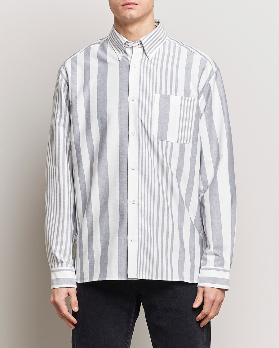 Herren | Freizeithemden | A.P.C. | Mateo Striped Oxford Shirt Marine/White