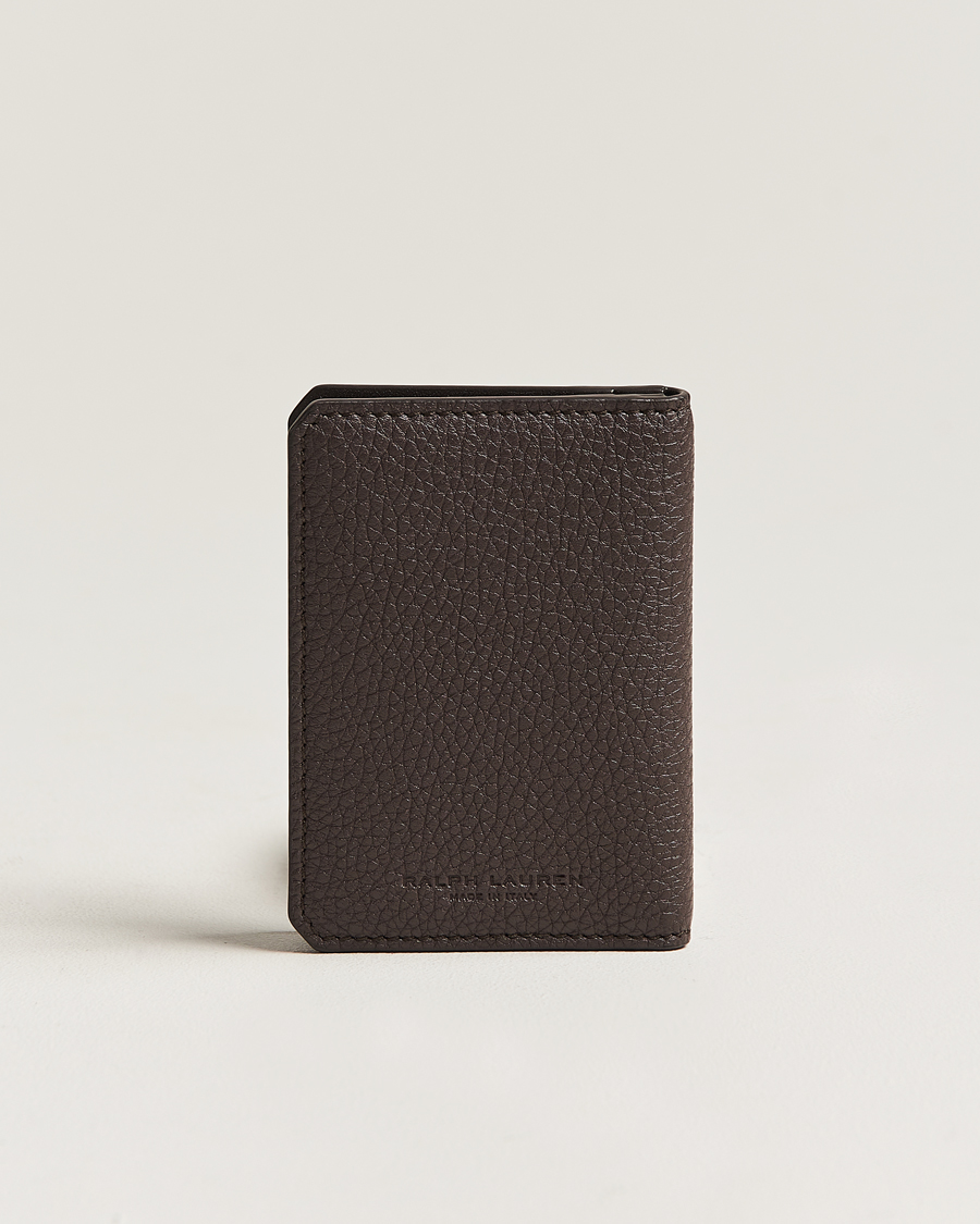 Herr | Plånböcker | Ralph Lauren Purple Label | Pebbled Calfskin Wallet Dark Brown