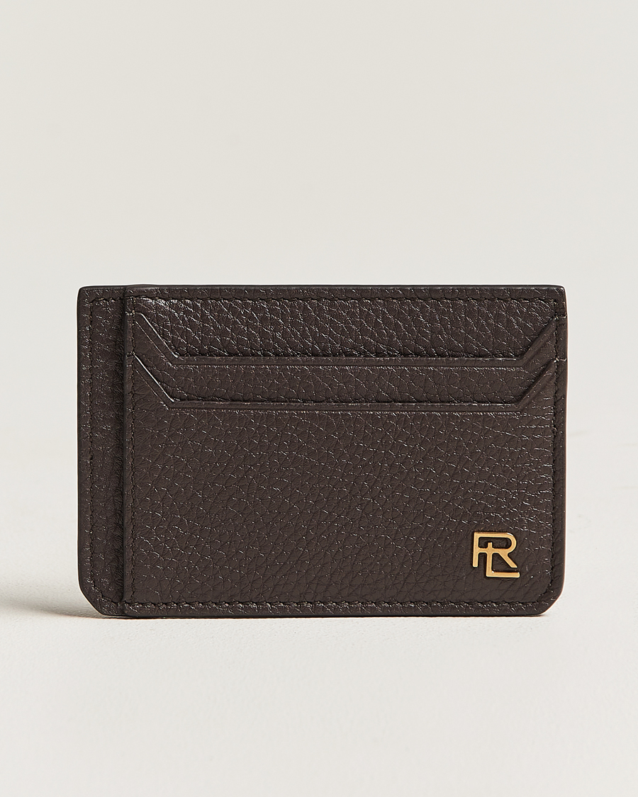 Herren | Ralph Lauren Purple Label Pebbled Calfskin Cardholder Dark Brown | Ralph Lauren Purple Label | Pebbled Calfskin Cardholder Dark Brown