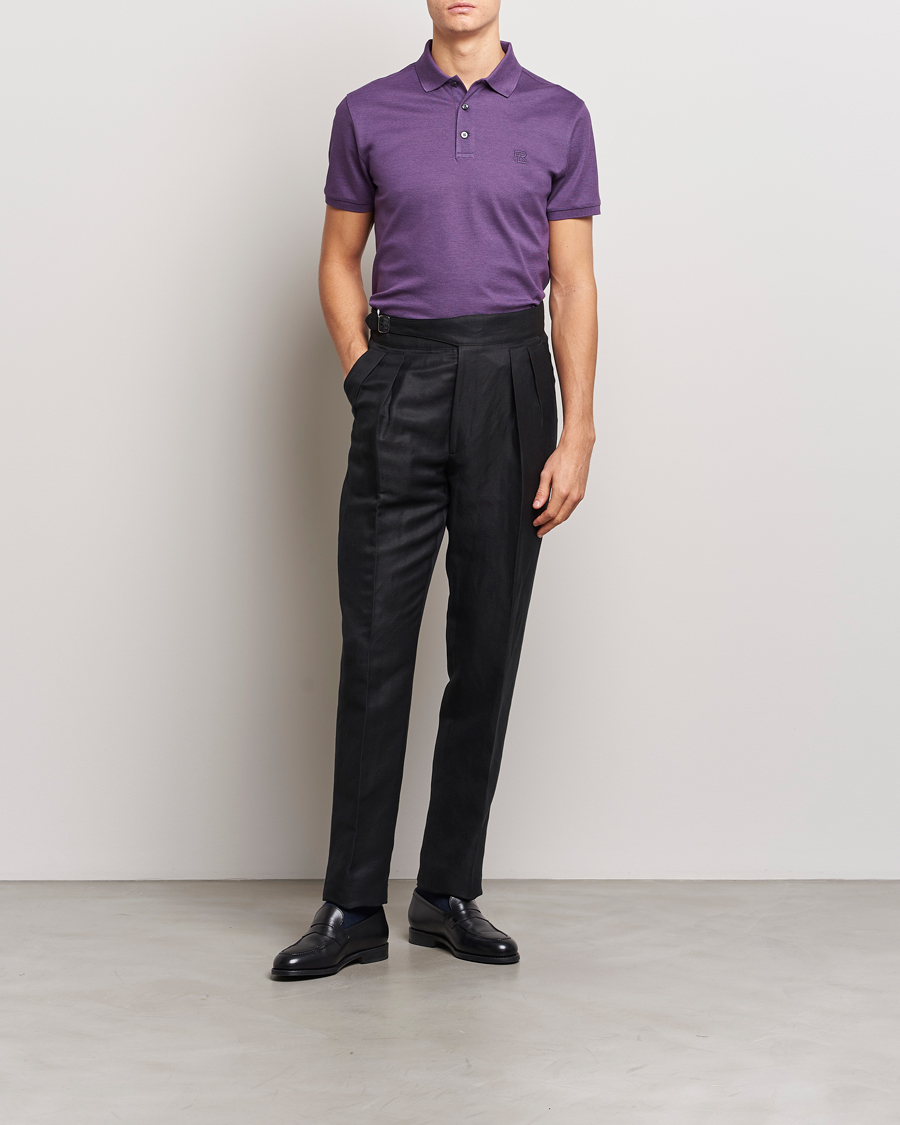 Ralph Lauren Purple Label Mercerized Cotton Polo Purple Melange bei Care of