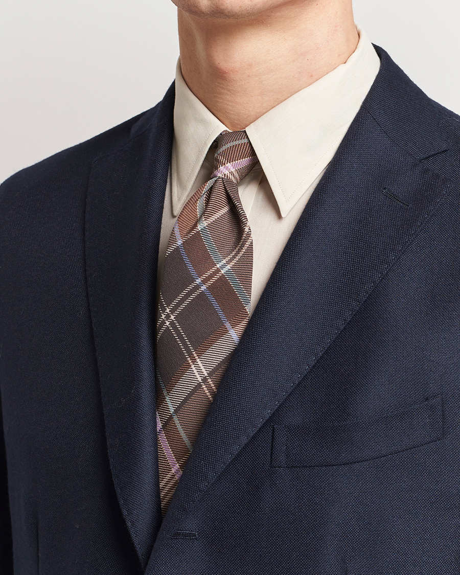 Herren | Ralph Lauren Purple Label Tartan Tie Brown Multi | Ralph Lauren Purple Label | Tartan Tie Brown Multi