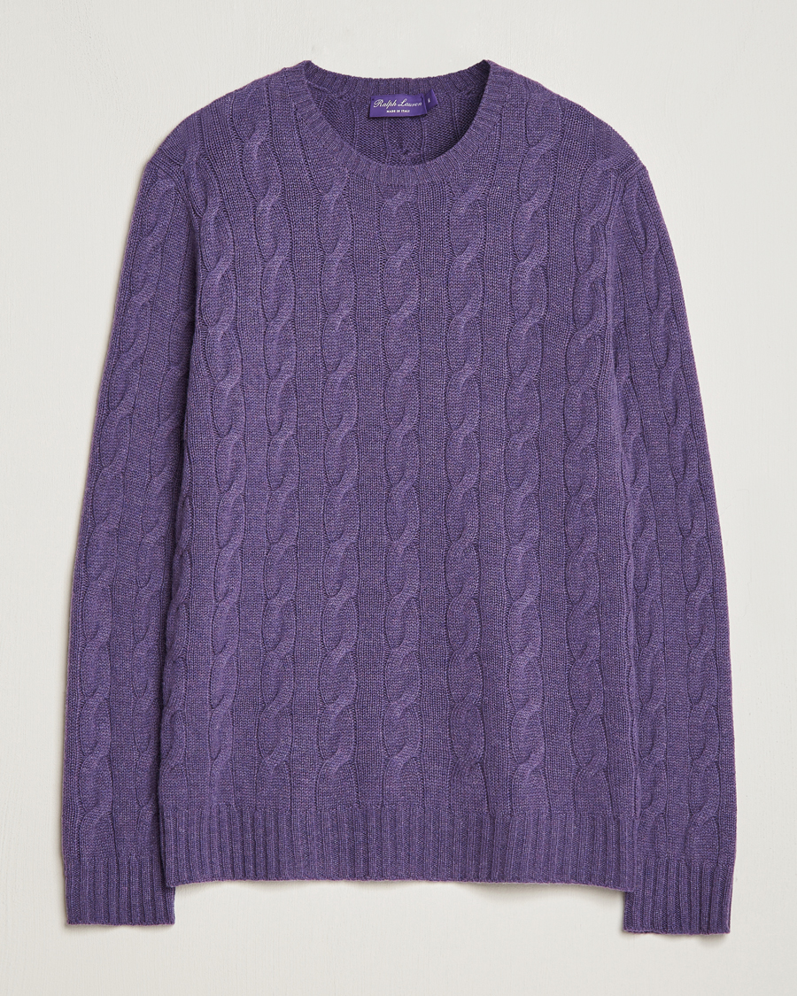 Herren | Special gifts | Ralph Lauren Purple Label | Cashmere Cable Sweater Purple Melange