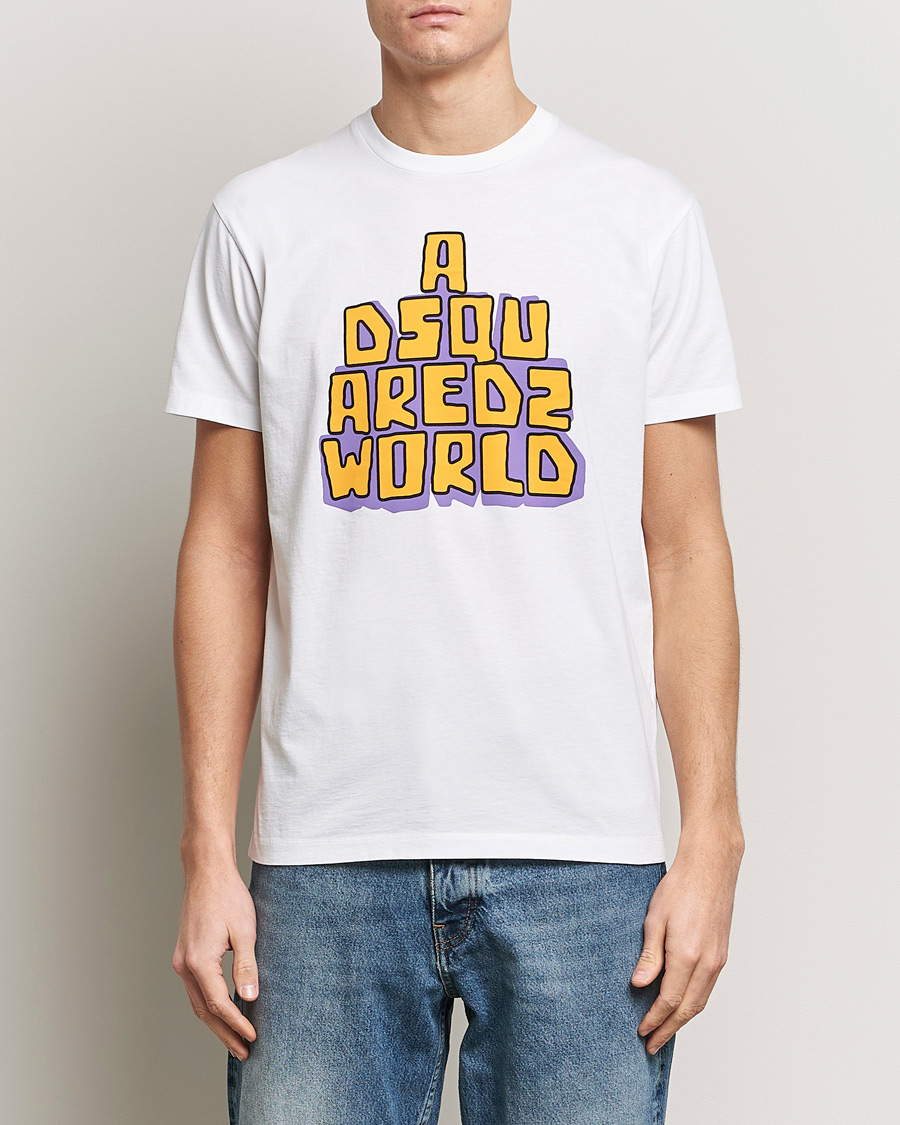 Herr |  | Dsquared2 | Cool Fit Logo Crew Neck T-Shirt White