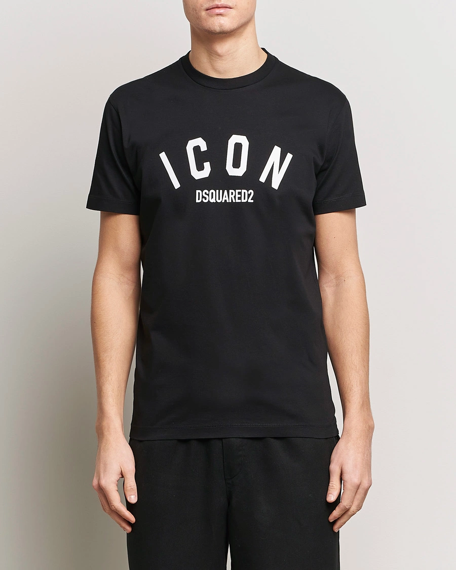 Herren | Schwartze t-shirts | Dsquared2 | Cool Fit Be Icon Crew Neck T-Shirt Black